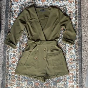 Olive green Romper by Haute Monde (S)